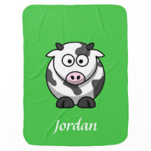Green Personalised Cow Blanket
