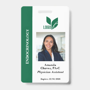 Green Personalised Employee ID Photo Name Badge