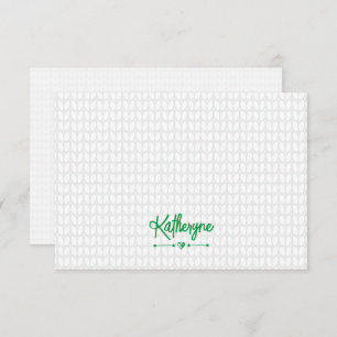 Green Personalised Knit Stitch Card