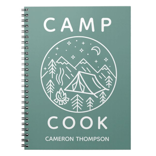 Green Personalised Summer Camp Cook Notebook (Front)