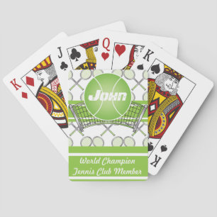 Green Personalised Tennis Playing Cards