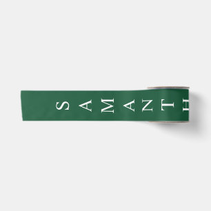 Green Personalised Vertical Name  Satin Ribbon