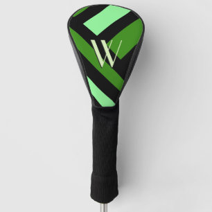 Green Perspective Bold Line Art Initialised Golf Head Cover