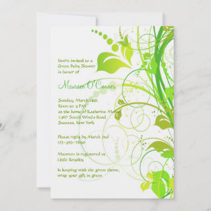 Green Persuasion Baby Shower Invitation