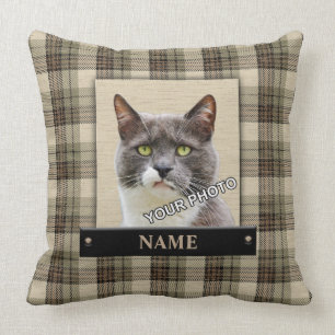 Green Pet Picture classic country style plaid Cushion