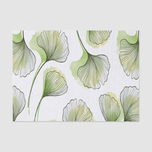 Green petals tissue paper (Front)
