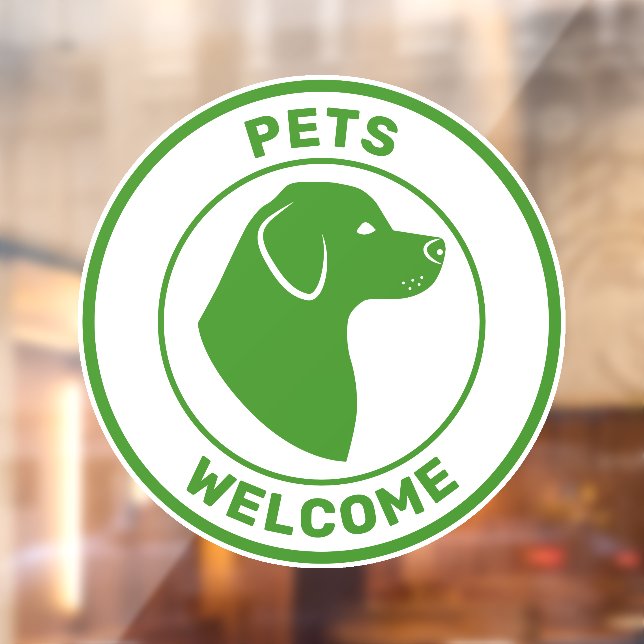 Green Pets Welcome With Cute Dog Head Silhouette (Sheet 2)