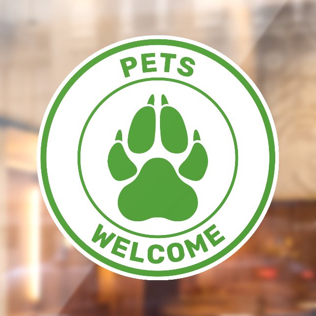 Green Pets Welcome With Cute Dog Paw Silhouette (Sheet 2)