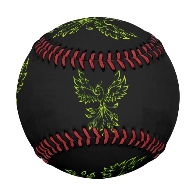 Green Phoenix Rises on Black  Baseball (Front)