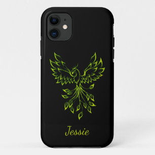 Green Phoenix Rises on Black  Case-Mate iPhone Case