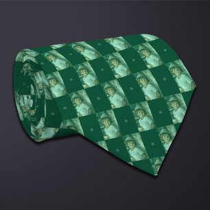 Green Photo Chequerboard (Tall Rectangle) Tie