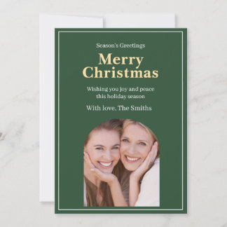 Green photo Christmas card