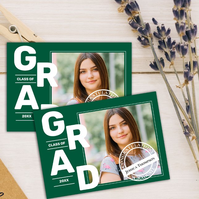 Green Photo Class of 2025 Graduation Announcement (Green Photo Class of 2025 Graduation Announcement)