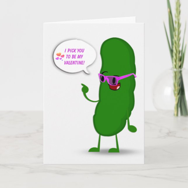 Green Pickle Valentine Card (Front)