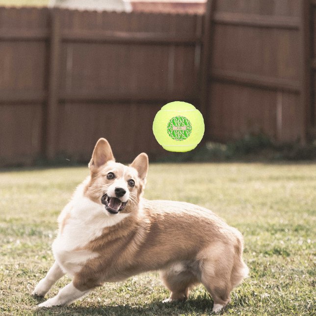 Green Pickles on Soft Pink Background Tennis Balls (Creator Uploaded)
