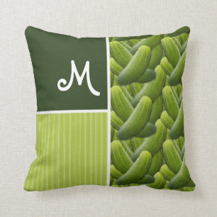Green Pickles; Pickle Pattern Cushion
