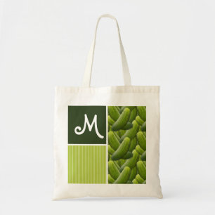 Green Pickles; Pickle Pattern Tote Bag