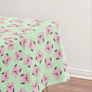 Green Pig Birthday Party Tablecloth