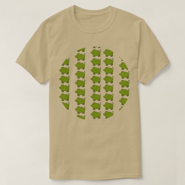 Green Pig Pattern T-Shirt (Design Front)