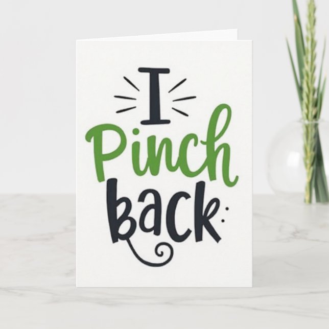 Green Pinch Back Message Card (Front)