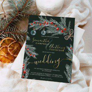 Green pine Christmas winter photo wedding