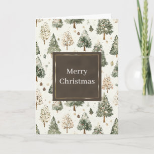 Green Pine Cones Christmas Card