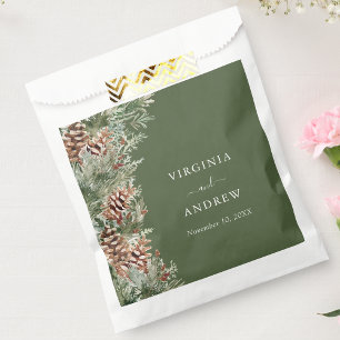 Green Pine Favour Bags