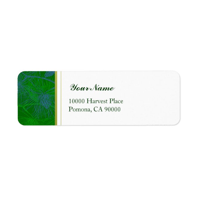 Green Pine Simple Holiday Address Labels (Front)