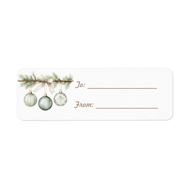 Green Pine Tree Branch Ornaments Christmas (Front)