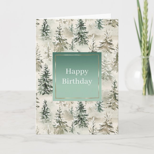 Green Pine Trees Card (Front)