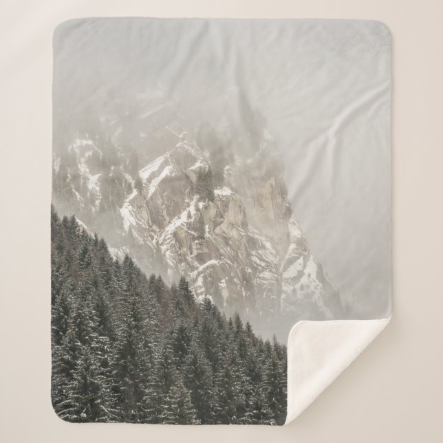 GREEN PINE TREES SHERPA BLANKET (Front)