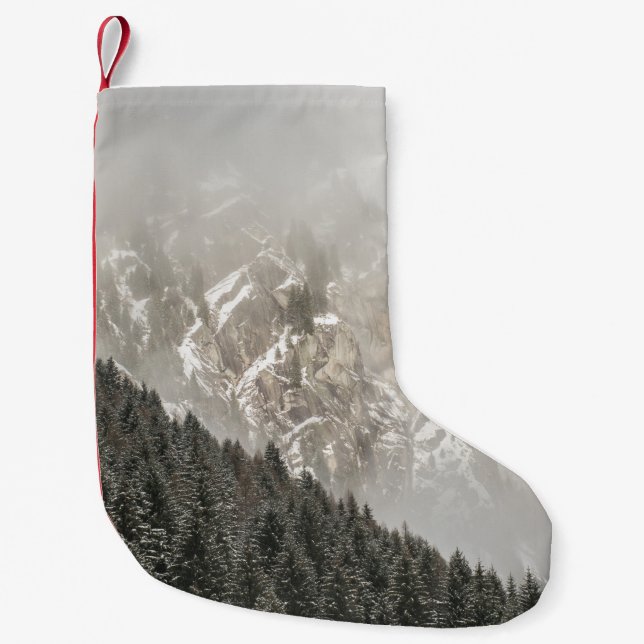 GREEN PINE TREES SMALL CHRISTMAS STOCKING (Front)