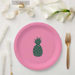 Green Pineapple Paper Plate