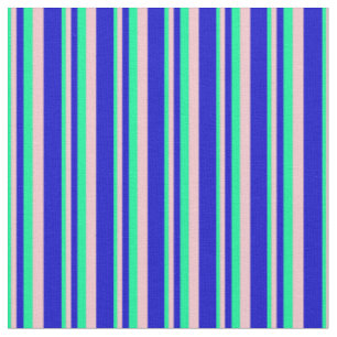Green, Pink, and Blue Stripes Pattern Fabric