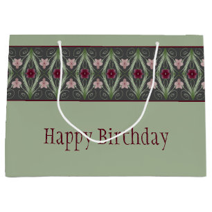 Green Pink and Grey Large Gift Bag