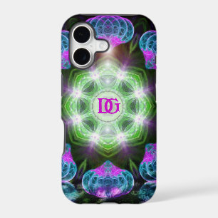 Green Pink Blue Ferris Wheel Fractal Art Custom