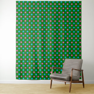 Green Pink Blue Polka Dot Pattern Tapestry