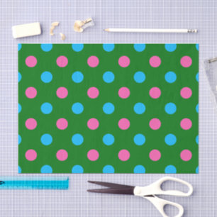 Green Pink Blue Polka Dot Pattern Tissue Paper