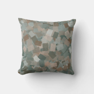 Green Pink Brown Cubism Abstract Pattern Cushion