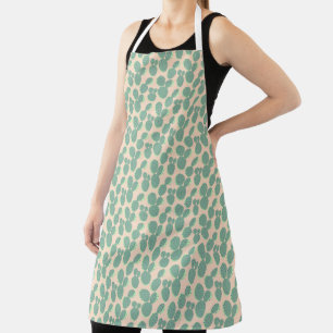 Green & Pink Cactus Pattern Apron