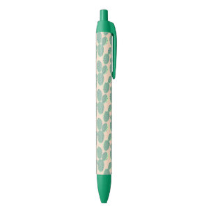 Green & Pink Cactus Pattern Black Ink Pen