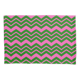 Green Pink Chevron Zigzag Design  Pillowcase