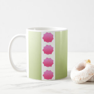 green pink  coffee mug