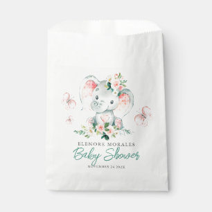 Green Pink Cute Floral Elephant Frame Baby Shower Favour Bags