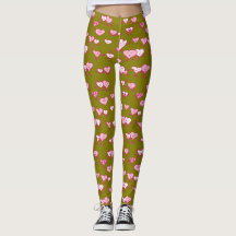 Green Pink Dancing Hearts LOving Couples Valentine