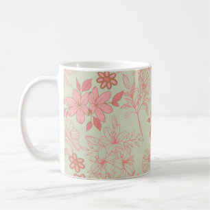Green Pink Floral Whimsical Y2K Spring & Summer Coffee Mug