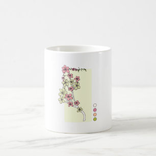Green Pink Flowers Mug