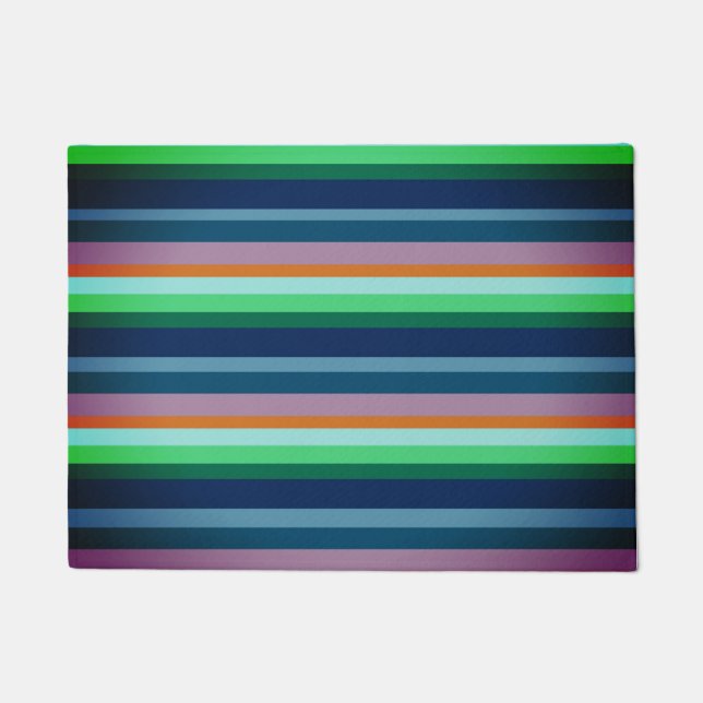 Green,Pink, Orange  Stripes Door Mat (Front)