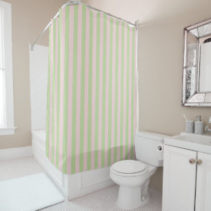 Green Pink Pastel Stripes Pattern Modern Geometric Shower Curtain