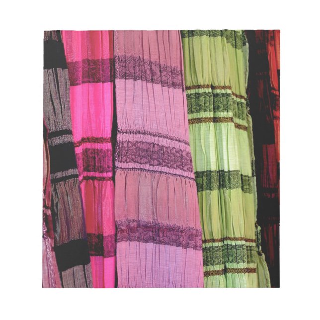 Green Pink Purple Fabric Notepad (Front)